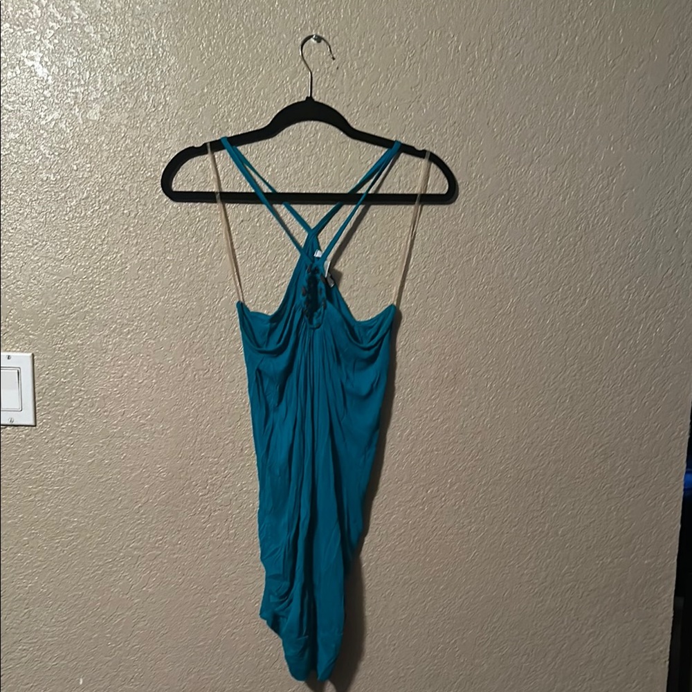 Charolette Russe large Teal Strappy Dress